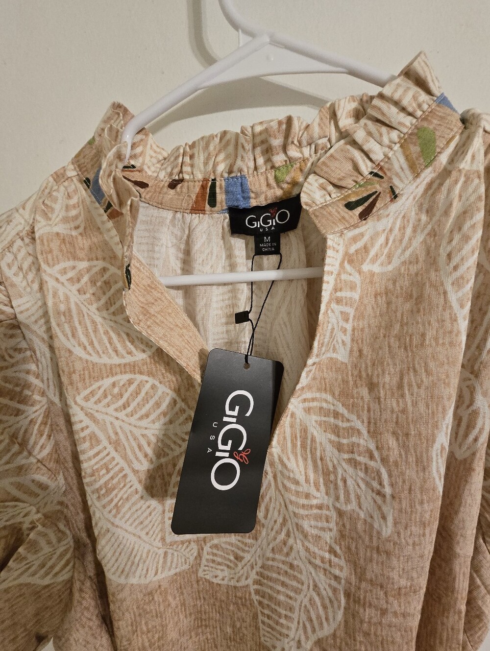 GIGIO Bohemian Cream Midi Dress with Flowered Hem Sz M - Picture 6 of 17